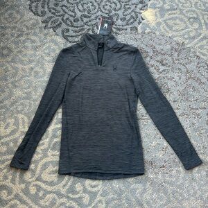 Spyder Active Men’s 1/4 Zip Long Sleeve Top Gray Small